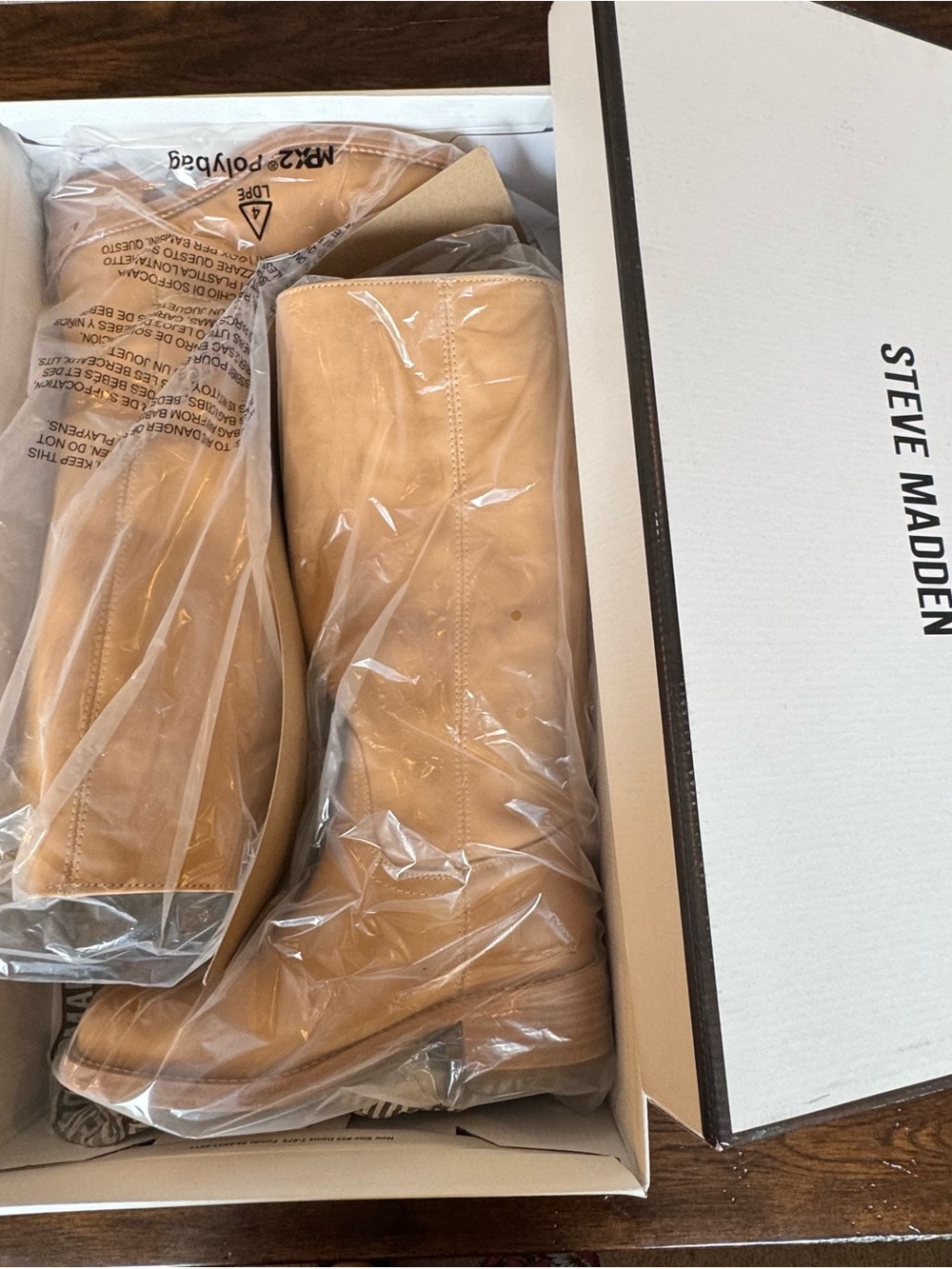 Steve Madden Tall Tan Leather Over-the-Knee Boots - Picture 2 of 5